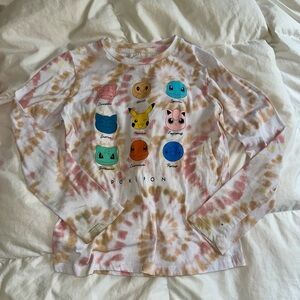 Pokemon  Long Sleeve Tie Dye T Shirt Size 8 GUC
